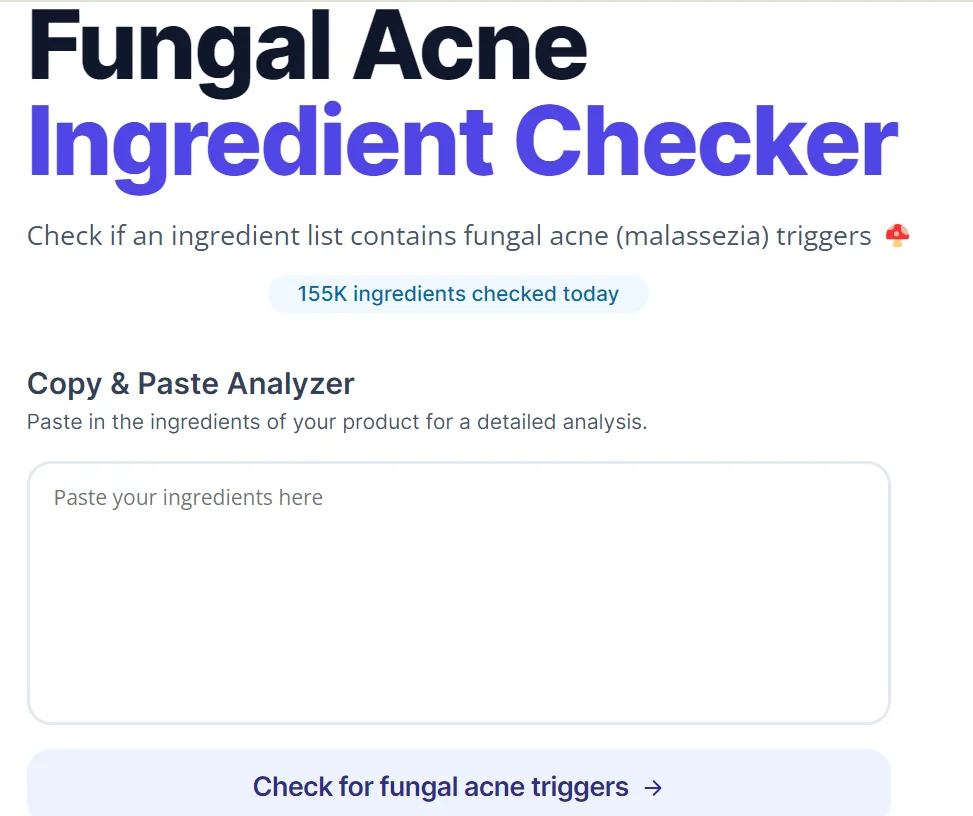 fungal acne ingredient checker